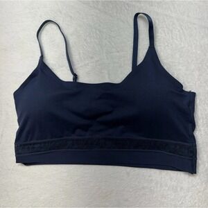 Lucky Brand Womens Navy Blue Seamless Wireless Bralette Logo Band XL RN71222
